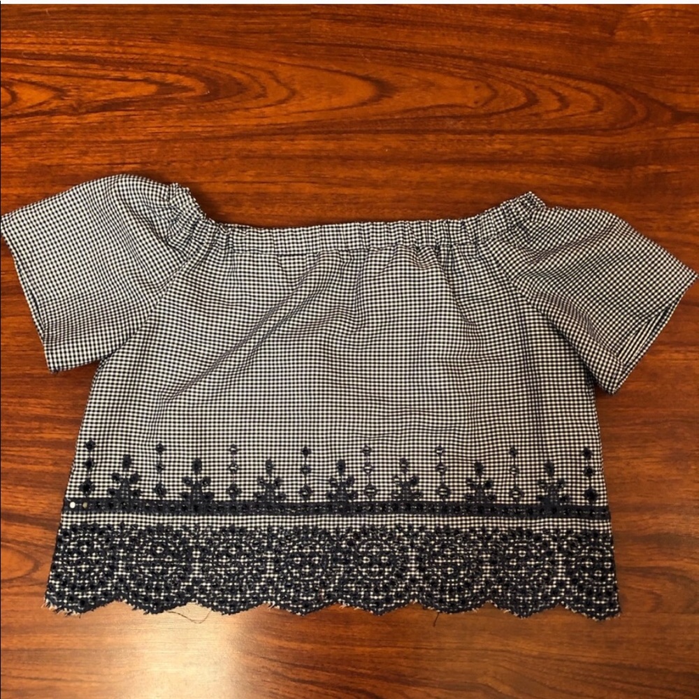 Plaid floral top